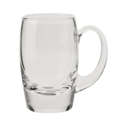 Krosno handmade oval glass tankard with 550ml capacity, featuring clear glass and a sturdy handle, by Glassware UK.