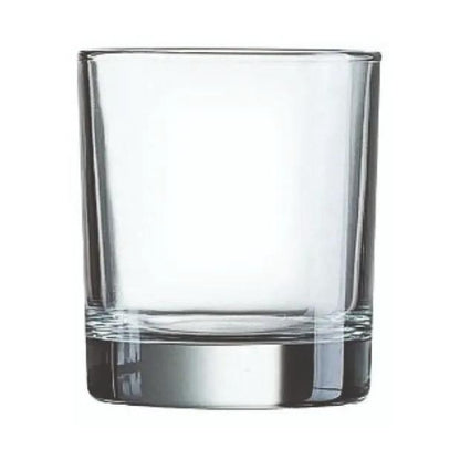 Set of six Old Fashioned whisky tumblers from Glassware UK, 290ml capacity, clear glass with a classic shape for whiskey.