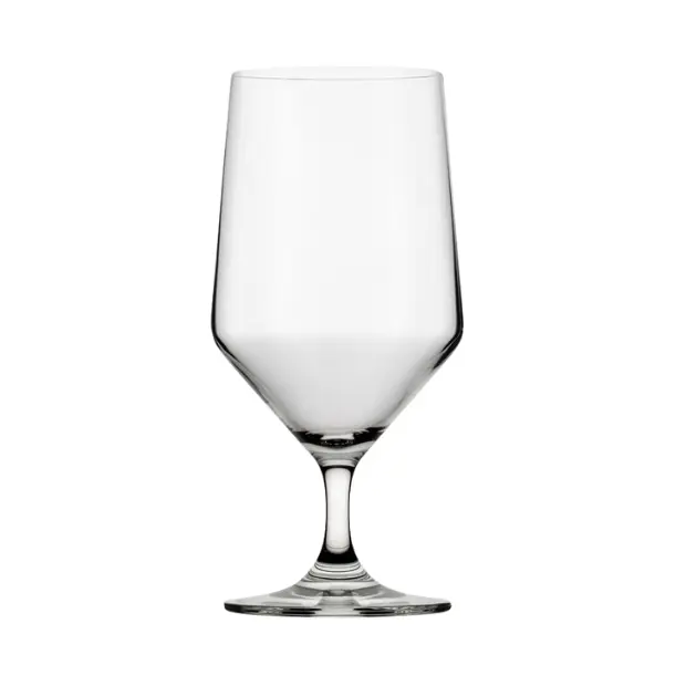 Set of six Murray stemmed beer tankard glasses from Glassware UK, 460ml capacity, clear glass with a sturdy handle.