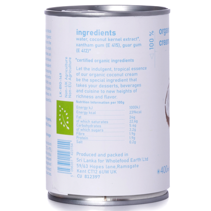 Organic coconut cream from RAWGORILLA in a 400ml jar, showcasing smooth, creamy texture and natural coconut flavor.