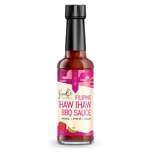 Filipino-style Ihaw Ihaw BBQ sauce by RoniBs Kitchen, a flavorful marinade and grilling sauce in a bottle.