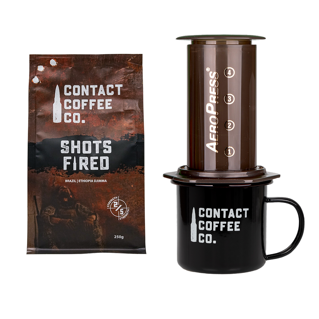 Contact Coffee Company Ltd. Coffee Care Package with assorted coffee blends and accessories, perfect for coffee lovers.