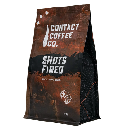 A bag of Coffee Resupply from Contact Coffee Company Ltd., featuring the product packaging with branding and coffee details.