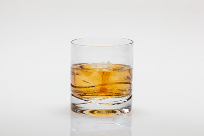 Six Crystalite whisky tumblers by Glassware UK, 310ml capacity, clear glass with elegant design for enjoying whisky.