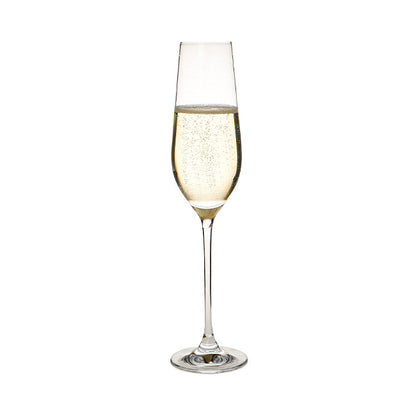 Set of six Harmony Champagne Flutes by Glassware UK, 230ml elegant glassware for sparkling wine celebrations.