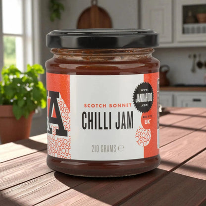 Scotch Bonnet Chilli Jam 210g | Sweet & Spicy Chilli Jam| Perfect accompaniment for cheese and barbecue food