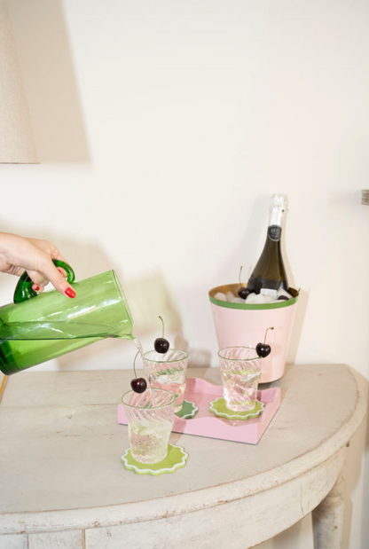 The Adrienne Murano Tumbler in Green, Set of Four