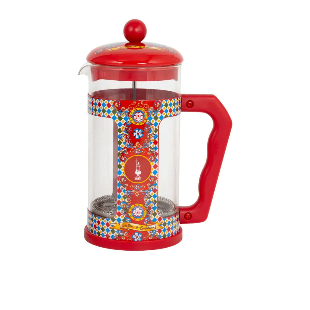 Bialetti X Dolce&Gabbana Sicilian Cart 8-cup coffee maker by Brew Italia, featuring a colorful Sicilian-inspired design.