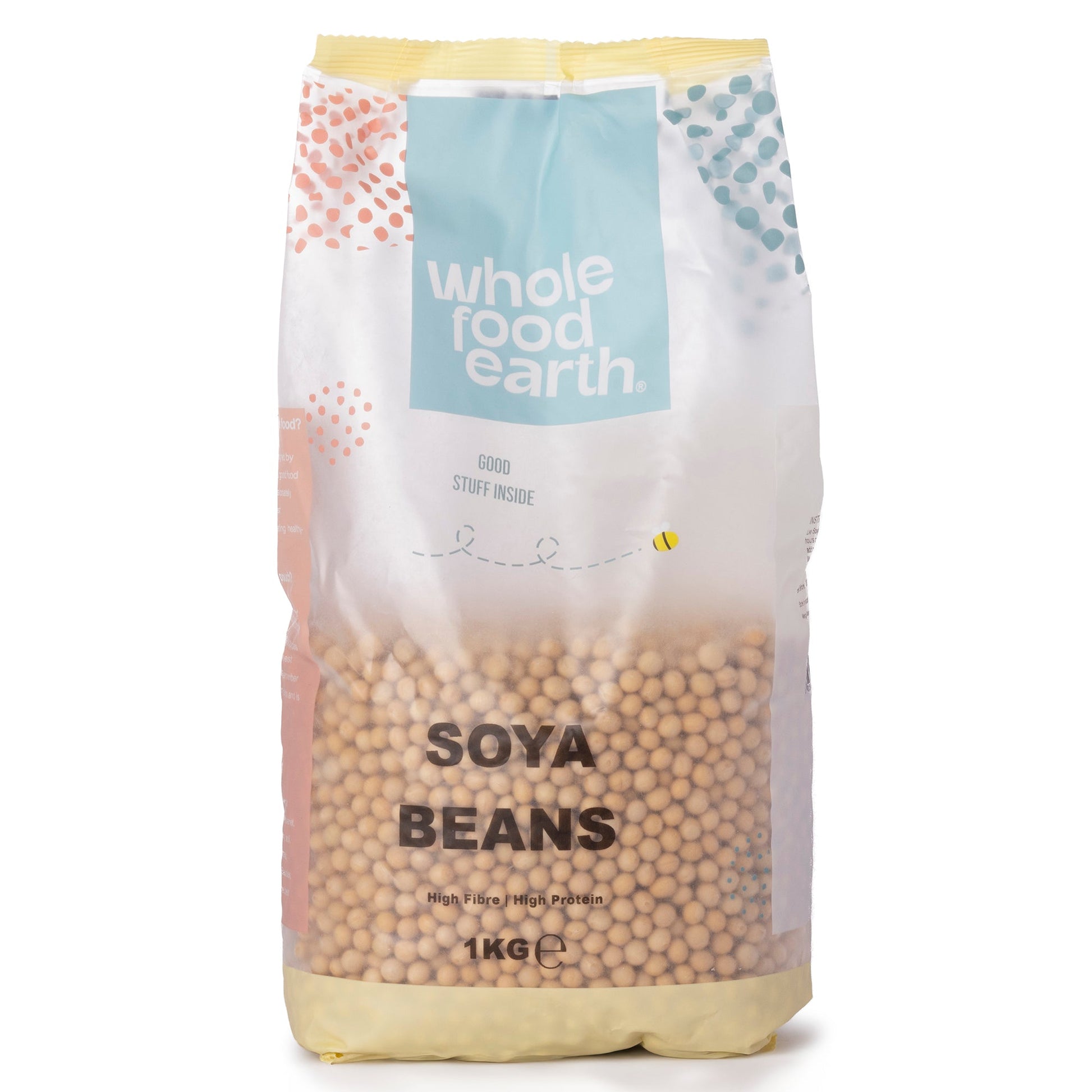 Whole Food Earth soy beans in a 1kg package, fresh and whole soybeans from the Beans & Pulses category.
