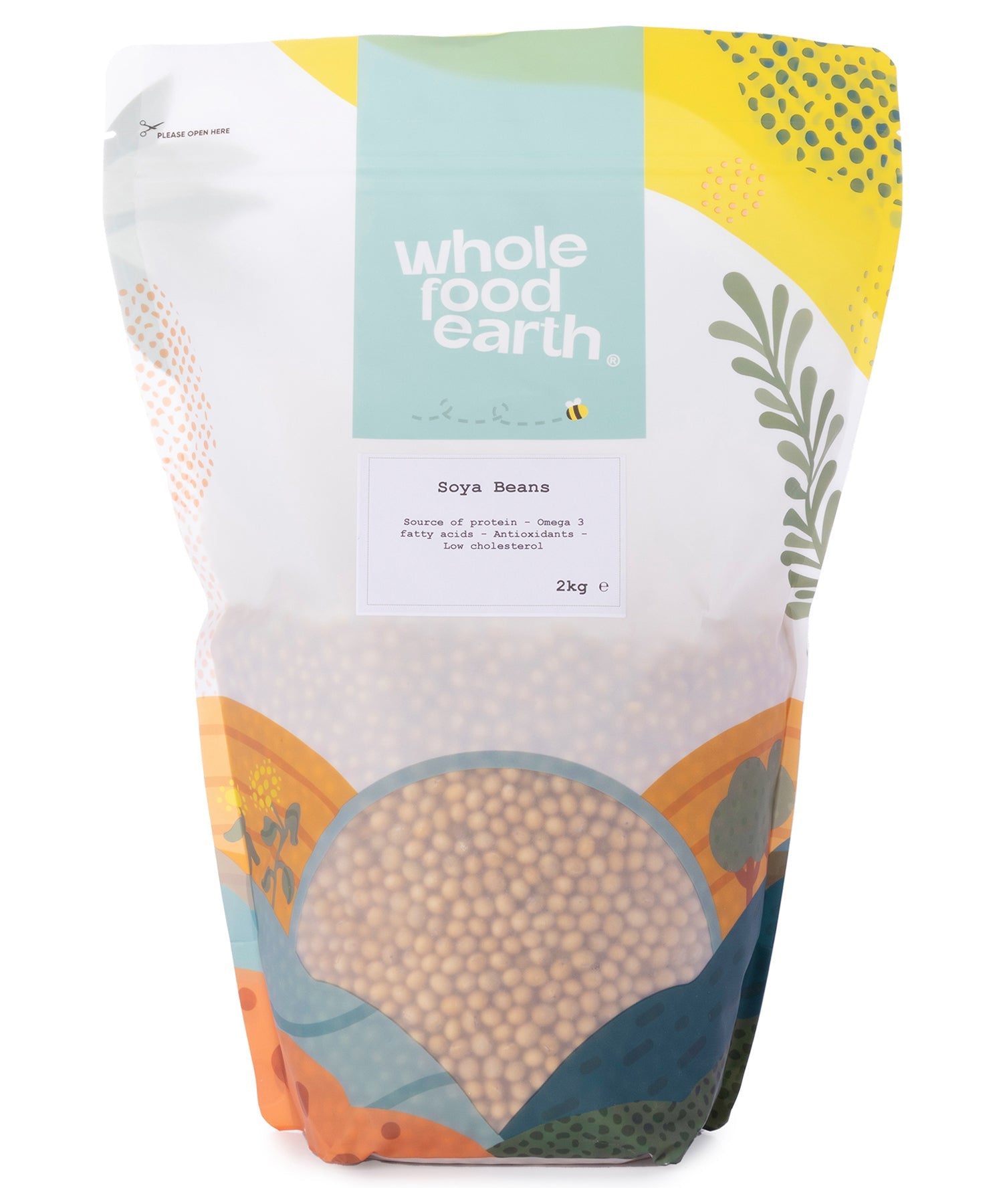 Whole Food Earth soy beans in a 2kg bag, fresh and dried soybeans from the Beans & Pulses category.