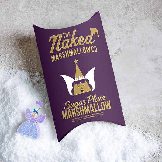 Sugar Plum Gourmet Marshmallows by THE MARSHMALLOW FACTORY, soft and colorful marshmallows with a sugar plum flavor.