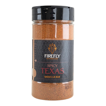 FireFly Barbecue spicy Tex-Mex BBQ rub in a festive six-pack gift box, perfect for holiday grilling and flavorful spice blends.