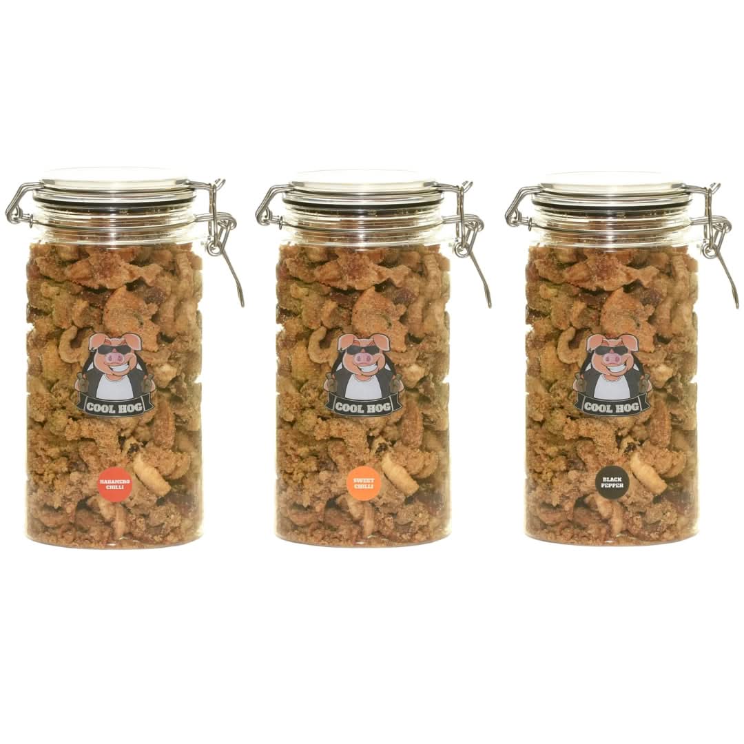 Cool Hog Snacks The Spicy Dad Bundle with assorted spicy snack packages in vibrant packaging.