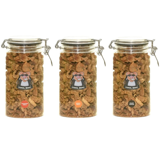 Cool Hog Snacks The Spicy Dad Bundle with assorted spicy snack packages in vibrant packaging.