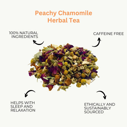 Camellios loose leaf tea set with orange-infused tea leaves and infusions, showcasing vibrant tea ingredients and brewing accessories.