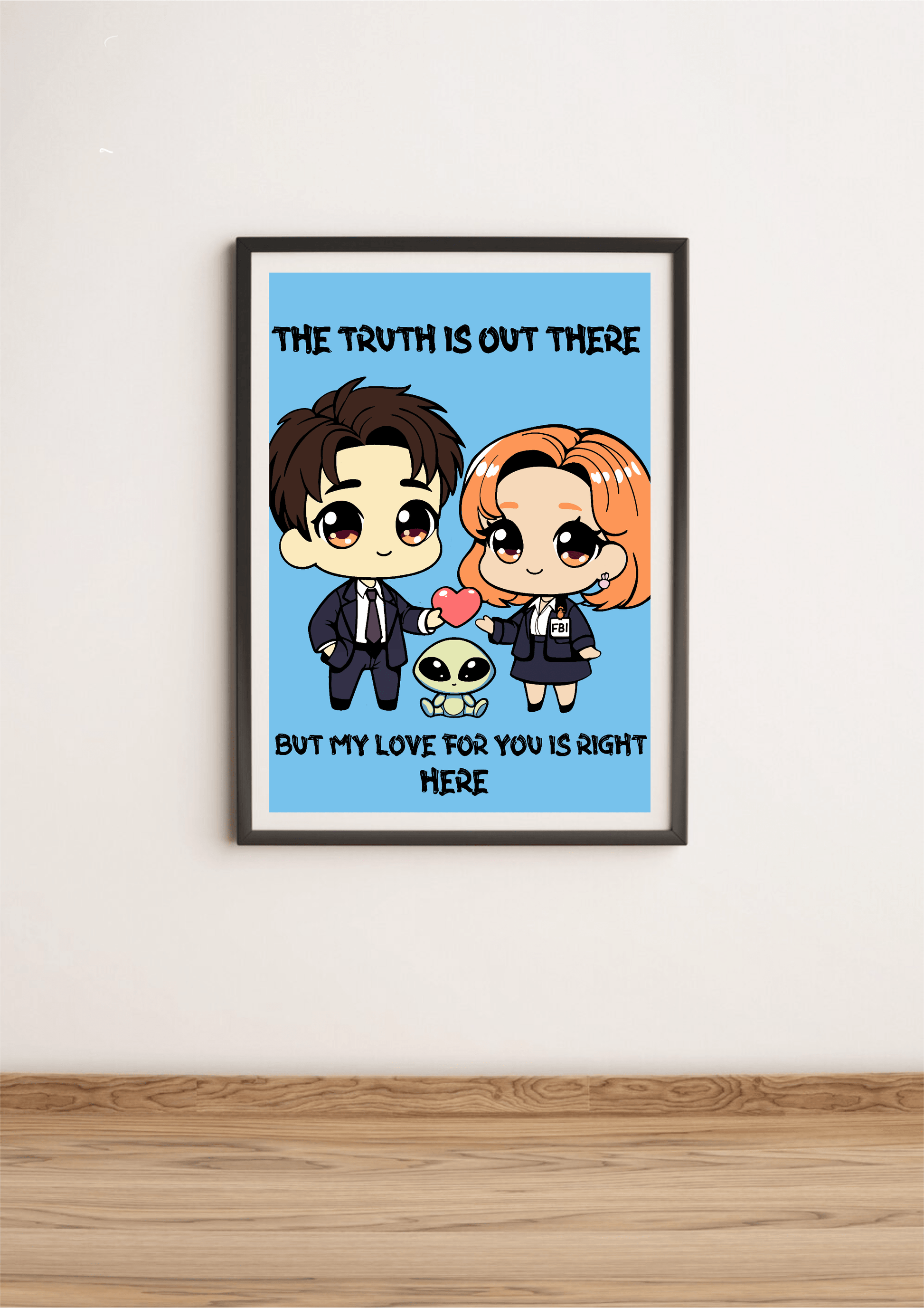 KEOLIX "The Truth is Out There" print featuring a bold, graphic design with iconic UFO imagery on high-quality print paper.