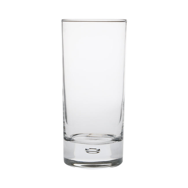 Set of six 365ml Bubble High Ball Whisky Tumblers by Glassware UK, showcasing clear glass with a textured bubble design.