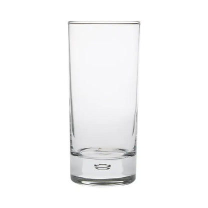 Set of six Bubble Based High Ball Glasses, 365ml whisky tumblers by Glassware UK, clear glass with bubble design.