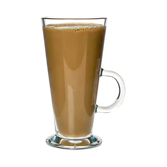 Clear 290ml latte glass from Glassware UK, showcasing its elegant design and transparent glass for coffee beverages.