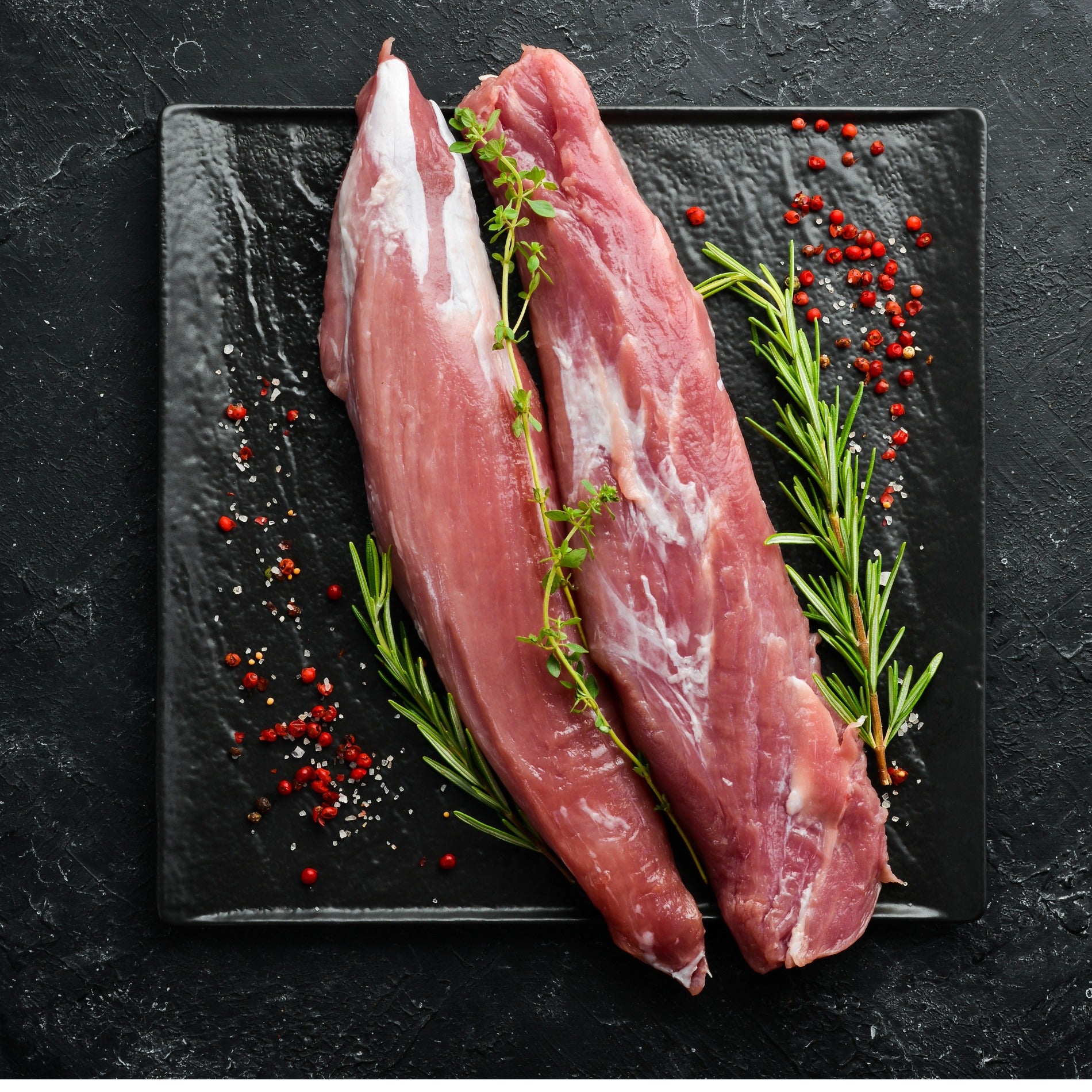 Cornish outdoor-reared Primrose Herd pork tenderloin, fresh and natural, ready for cooking.