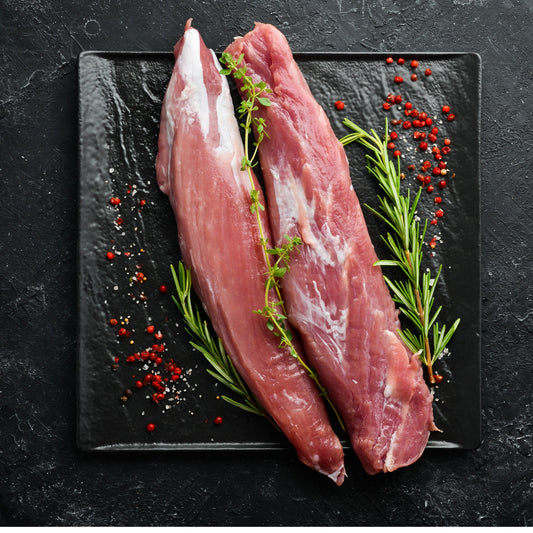Cornish outdoor-reared Primrose Herd pork tenderloin, fresh and natural, ready for cooking.