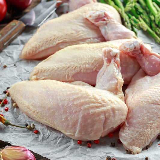 Fresh free-range chicken supremes from Primrose Herd, 400g, showcasing tender, high-quality chicken pieces on a clean surface.