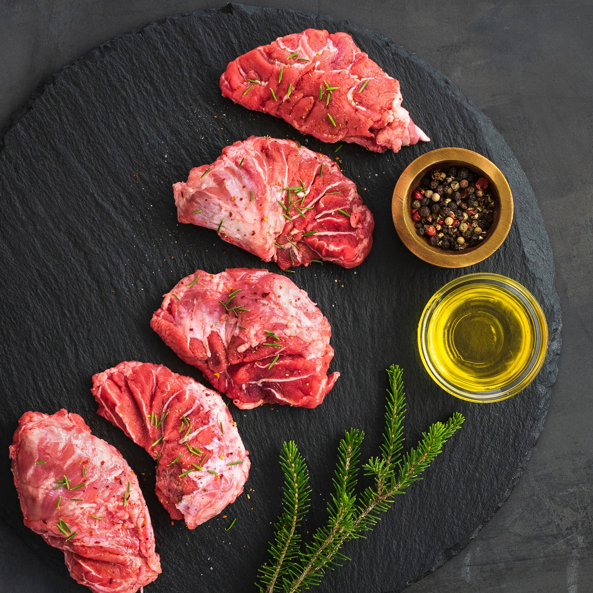 Primrose Herd Cornish Heritage Pork Cheeks, trimmed pork cheeks in 500g package, showcasing fresh, quality pork meat.