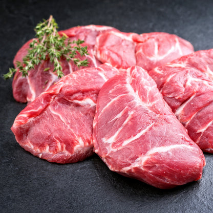 Primrose Herd Cornish Heritage Pork Cheeks, 500g, trimmed pork cheeks, fresh and ready for cooking.