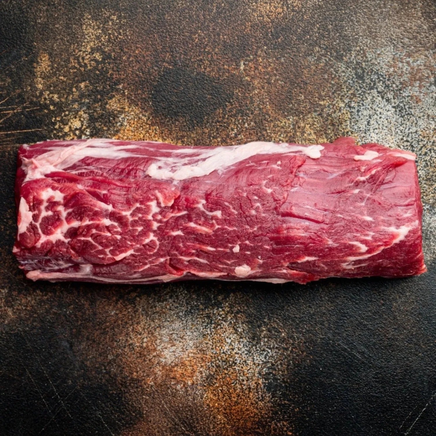 Primrose Herd beef fillet showing a tender, fresh cut of beef fillet with marbling and bright red color on a clean surface.