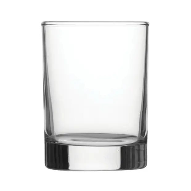 Set of six Glassware UK whisky tumblers, 170ml glass tumblers with clear, elegant design for serving spirits.