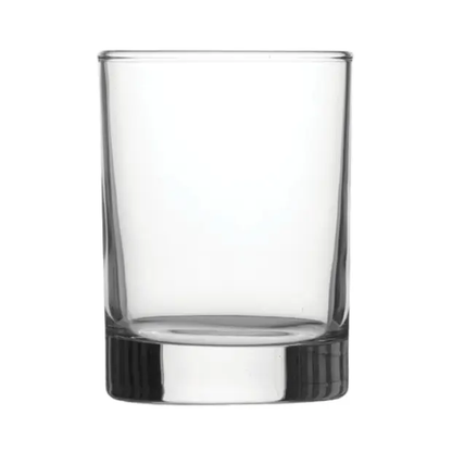 Set of six Glassware UK whisky tumblers, 170ml glass tumblers with clear, elegant design for serving spirits.