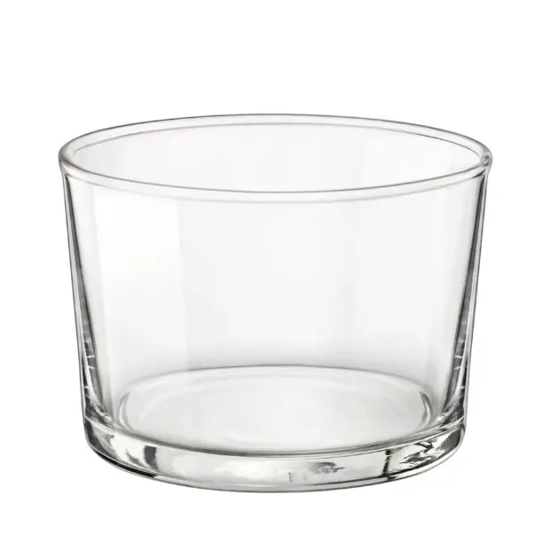 Six Bormioli Rocco Bodega mini whisky tumblers, 225ml glassware set with clear, sturdy design for elegant drink service.