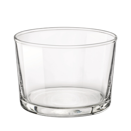 Bormioli Rocco Bodega Mini Whisky Tumbler 225ml clear glass for spirits, designed by Glassware UK, shown on a white background.