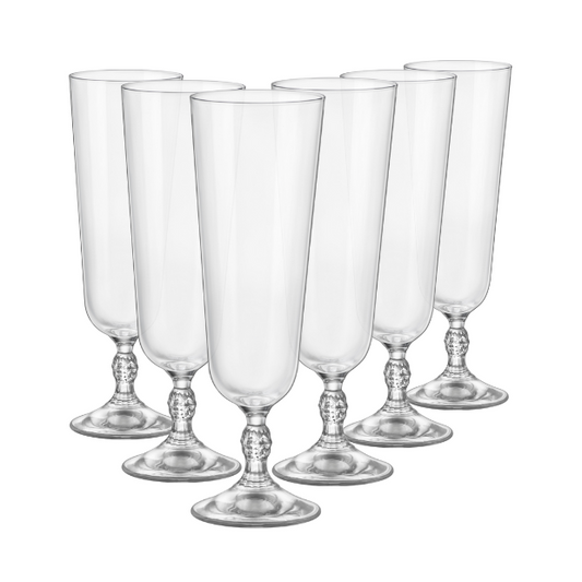 Set of six Bormioli Rocco bartender beer tankards, 510ml glassware by Glassware UK, with clear, sturdy design for serving beer.