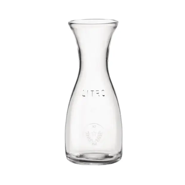 Bormioli Rocco Misura glass jug carafe with 0.6L capacity, clear glassware for serving beverages, designed by Glassware UK