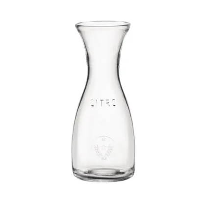 Bormioli Rocco Misura glass jug carafe with 0.6L capacity, clear glassware for serving beverages, designed by Glassware UK