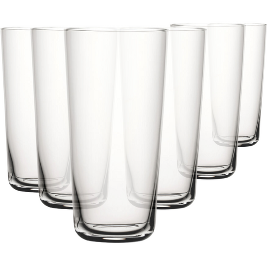 Set of six Glassware UK whisky tumblers, 450ml Handy highball glasses with clear glass, perfect for cocktails and beverages.