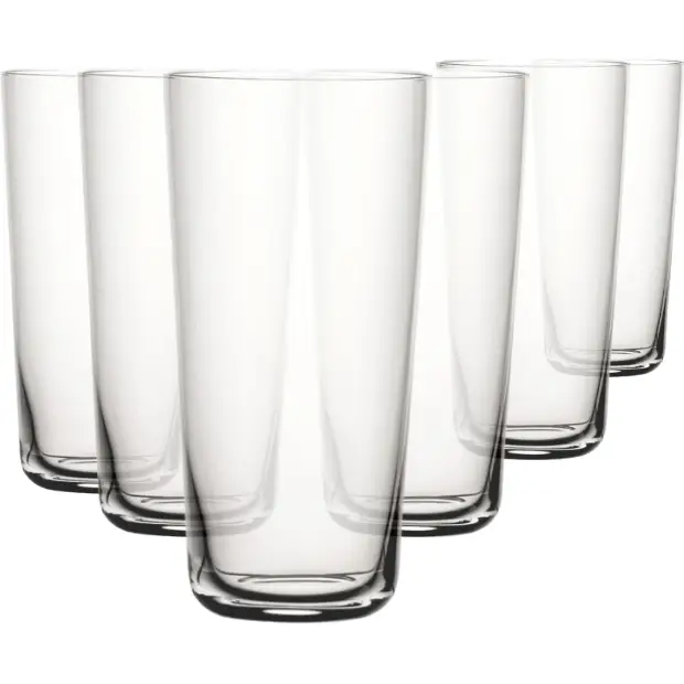 Set of six Glassware UK Handy Highball Whisky Tumblers, 450ml capacity, clear glass with a sleek design for cocktails and drinks.