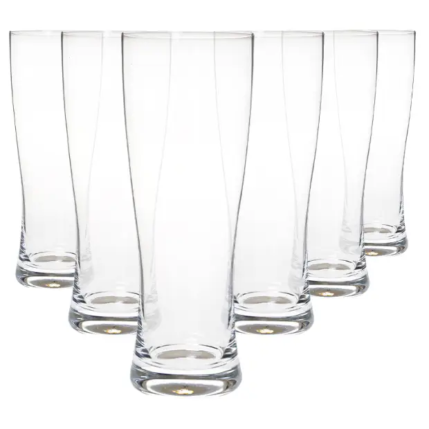 Set of six Krosno Craft Beer Tankards, 0.7L Glassware UK beer glasses with sturdy handles and clear glass design.