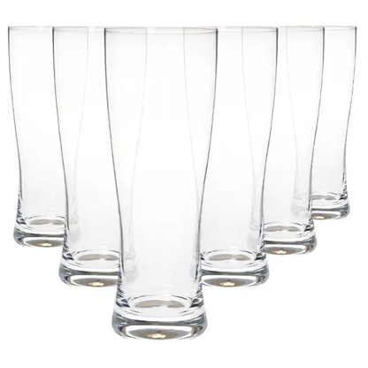 Set of six Krosno Craft Beer Tankards, 0.7L Glassware UK beer glasses with sturdy handles and clear glass design.