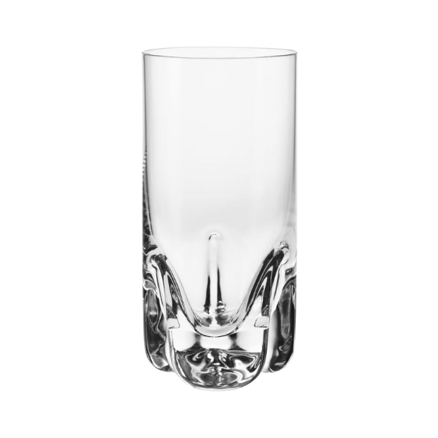 Set of six Krosno whisky tumblers, 300ml tall drinking glasses with clear glass design for mixed drinks and cocktails.