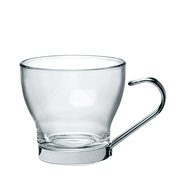 Set of six Bormioli Rocco punch glasses, 100ml coffee glasses from Glassware UK, clear glass with simple design.