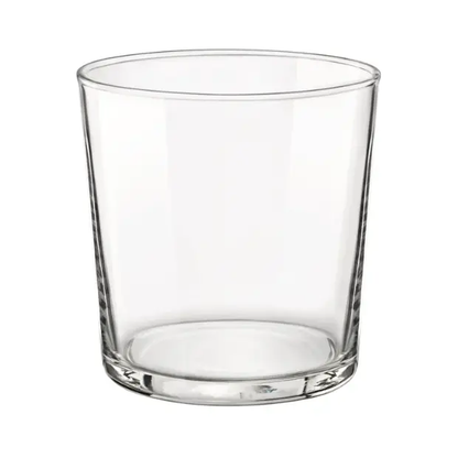 Bormioli Rocco Bodega medium glass tankard, 355ml, clear glassware with sturdy handle, ideal for beverages.