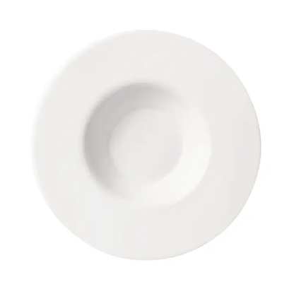 Bormioli Rocco glass risotto bowl with clear, smooth finish, ideal for serving rice dishes in an elegant glassware style.