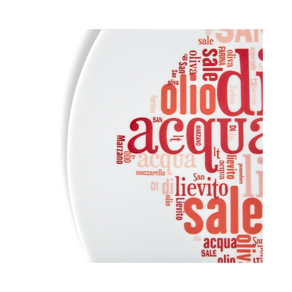 Bormioli Rocco I Love Pizza plate, 33cm, made of glass, with a pizza-themed design, perfect for serving pizza.