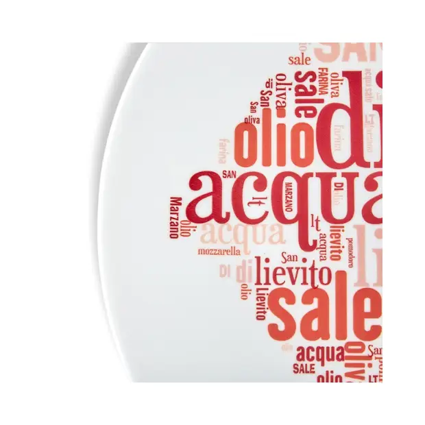 Bormioli Rocco I Love Pizza plate, 33cm, ceramic plate with pizza-themed design, ideal for serving slices or appetizers.