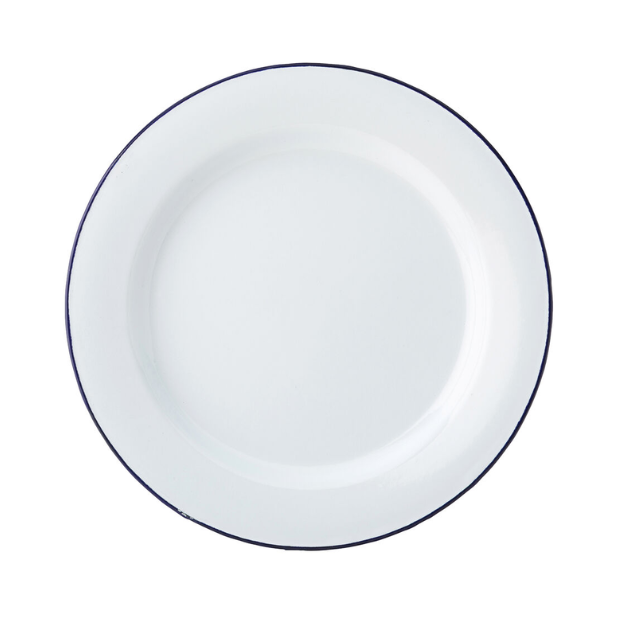 Eagle enamel plate, 24cm diameter, with detailed eagle design in vibrant colors, by Glassware UK.