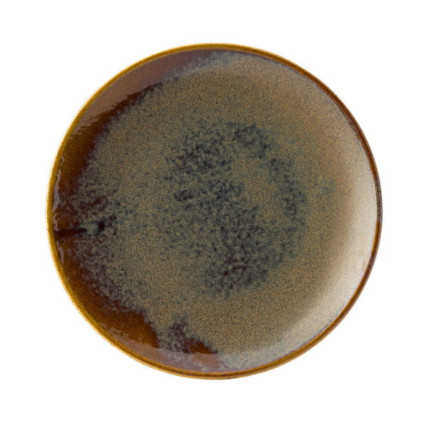 Glassware UK Murra Toffee Coupe Plate, 12-inch (30cm), elegant ceramic plate with a warm toffee color and smooth finish.