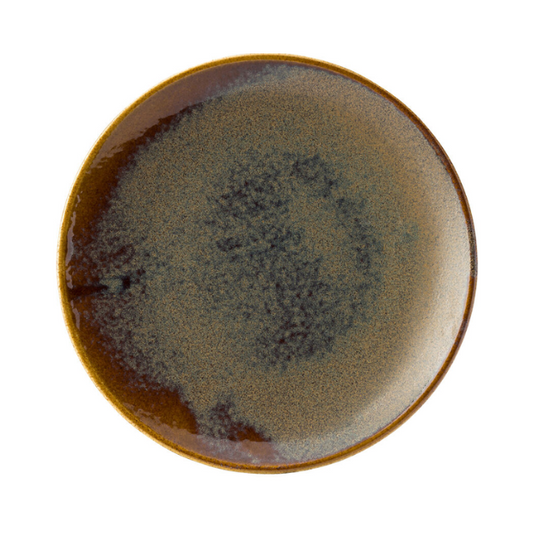 Glassware UK Murra Toffee Coupe Plate, 12-inch (30cm), elegant ceramic plate with a warm toffee color and smooth finish.