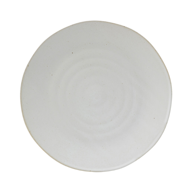 Glassware UK Manna Plate 11.5-inch ceramic plate with a smooth, round design and neutral color, perfect for dining presentation.